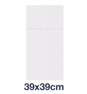 Tork Компостируеми салфетки за прибори LinStyle Compostable Napkin, 1/8 сгъвка с джоб, бели, 1 пл., 39 х 39 см, 50 бр.