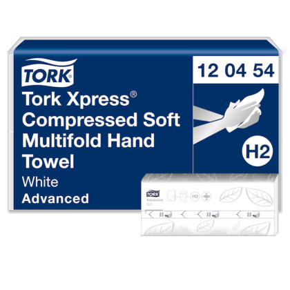 Tork Сгънати кърпи за ръце  Advanced, компресирани пачки, 2 пл., 12 x 200 кърпи - system H2 