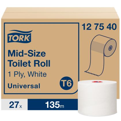 Tork Тоалетна хартия на ролка Compact Roll, Universal, 27х135 метра – system T6