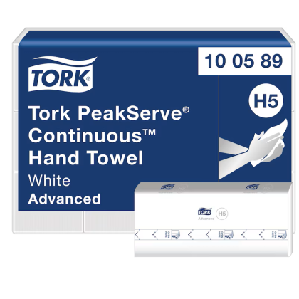 Tork Кърпи за ръце PeakServe H5, Advanced, бели, 1 пл., 12 х 270 бр. - system H5