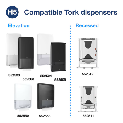 Tork Кърпи за ръце PeakServe H5, Advanced, бели, 1 пл., 12 х 270 бр. - system H5