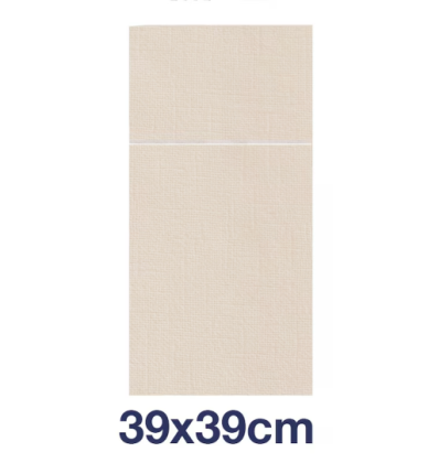 Tork Компостируеми салфетки за прибори LinStyle Compostable Napkin, 1/8 сгъвка с джоб, крем, 1 пл., 39 х 39 см, 50 бр.