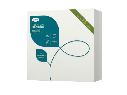 Duni Салфетки за маса Bio Dunisoft®, 40 х 40, 1 / 4 сгъвка, 1 пл., бял , 60 бр.