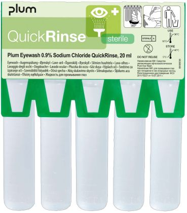 Plum Разтвор за промиване на очи Eyewash, 0,9% натриев хлорид, 5 х 20 ml