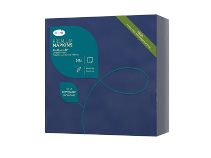 Duni Салфетки за маса Bio Dunisoft®, 40 х 40, 1/4 сгъвка, 1 пл, тъмно син 