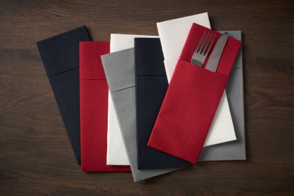 Duni Салфетки за маса Bio Duniletto® Slim 40 x 33 cm  ,джоб за прибори 1 пл., черни 