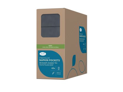 Duni Салфетки за маса Bio Duniletto® Slim 40 x 33 cm  ,джоб за прибори 1 пл., черни 