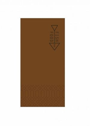 Finezza Салфетки за маса Luxury, 33 х 33 см., 1/8 сгъвка, 2 пл., кафяв, 85 бр.