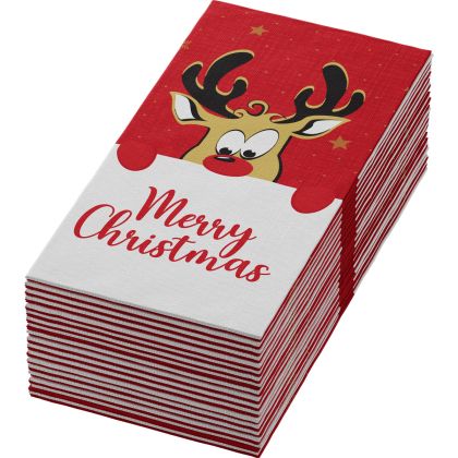Duni Празнични салфетки за маса Bio Dunisoft Rudolf, 40 х 40 см, 1 пл, , 1/8 сгъвка, 60 бр.